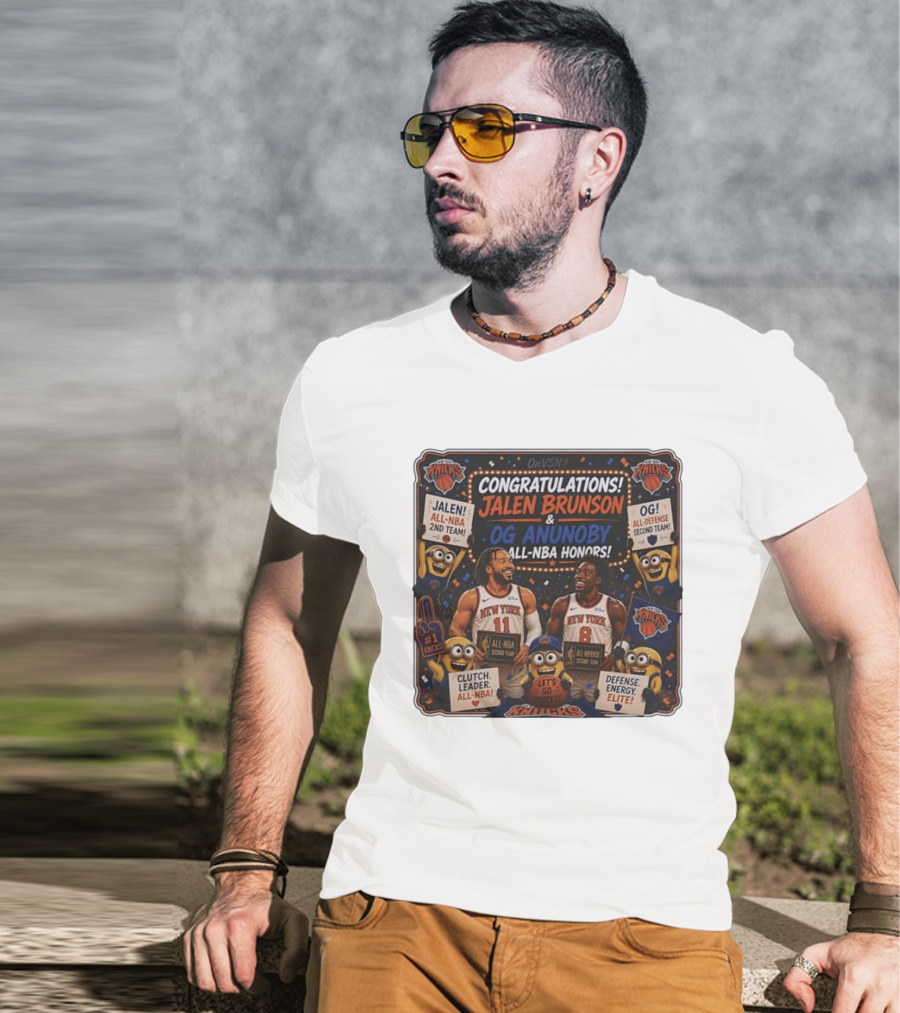 Congratulations Jalen Brunson OG Anunoby New York Knicks AllNBA Honors Second Team T-Shirt
