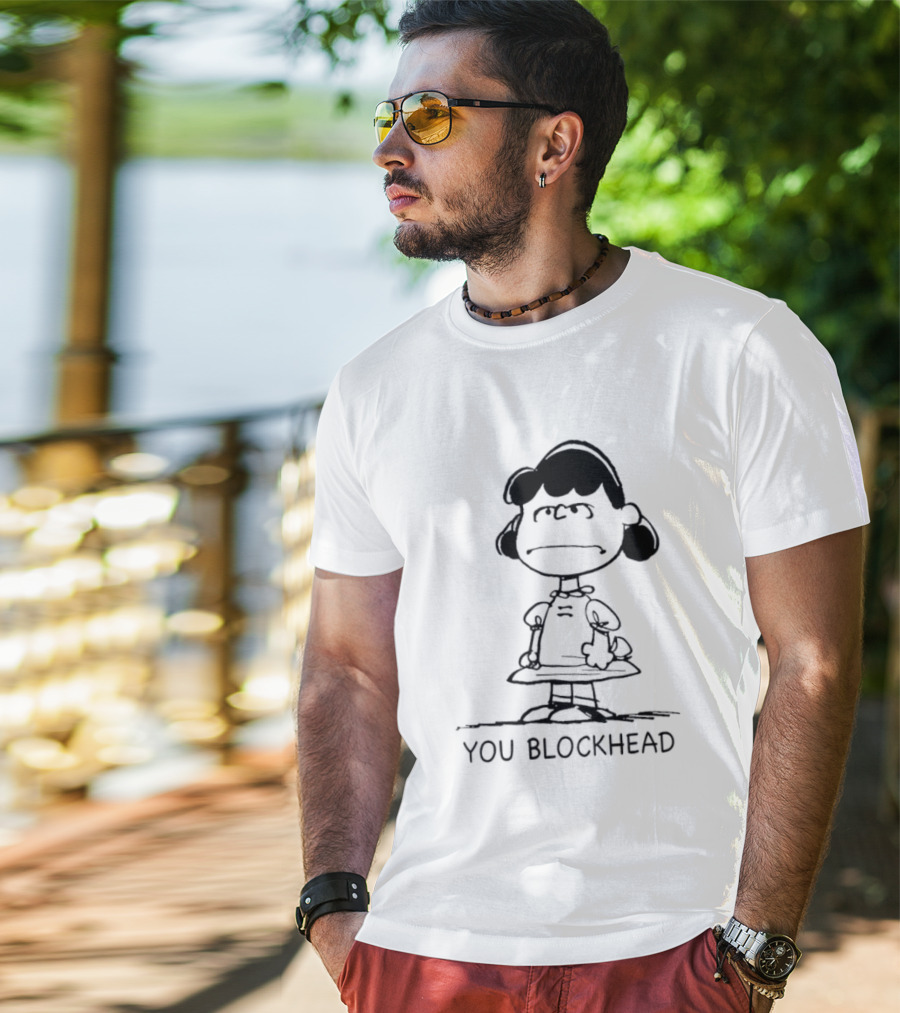 Lucy Peanuts You Blockhead Classic Comic T-Shirt