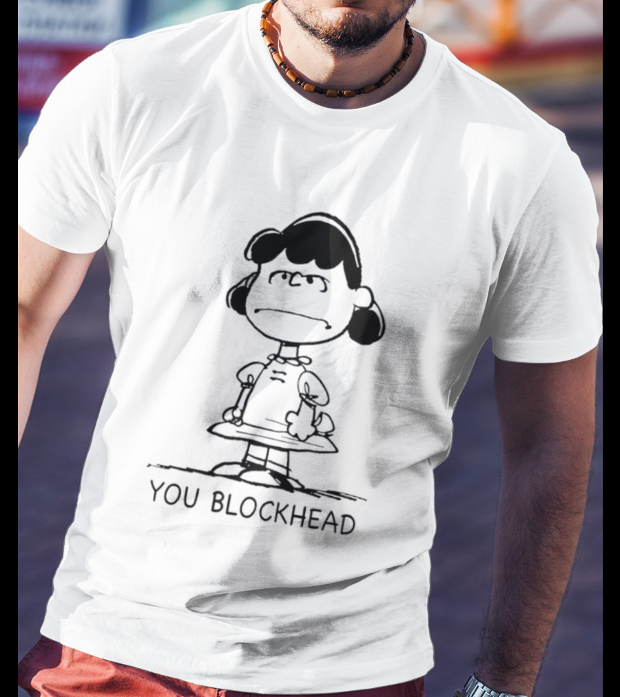Lucy Peanuts You Blockhead Classic Comic T-Shirt