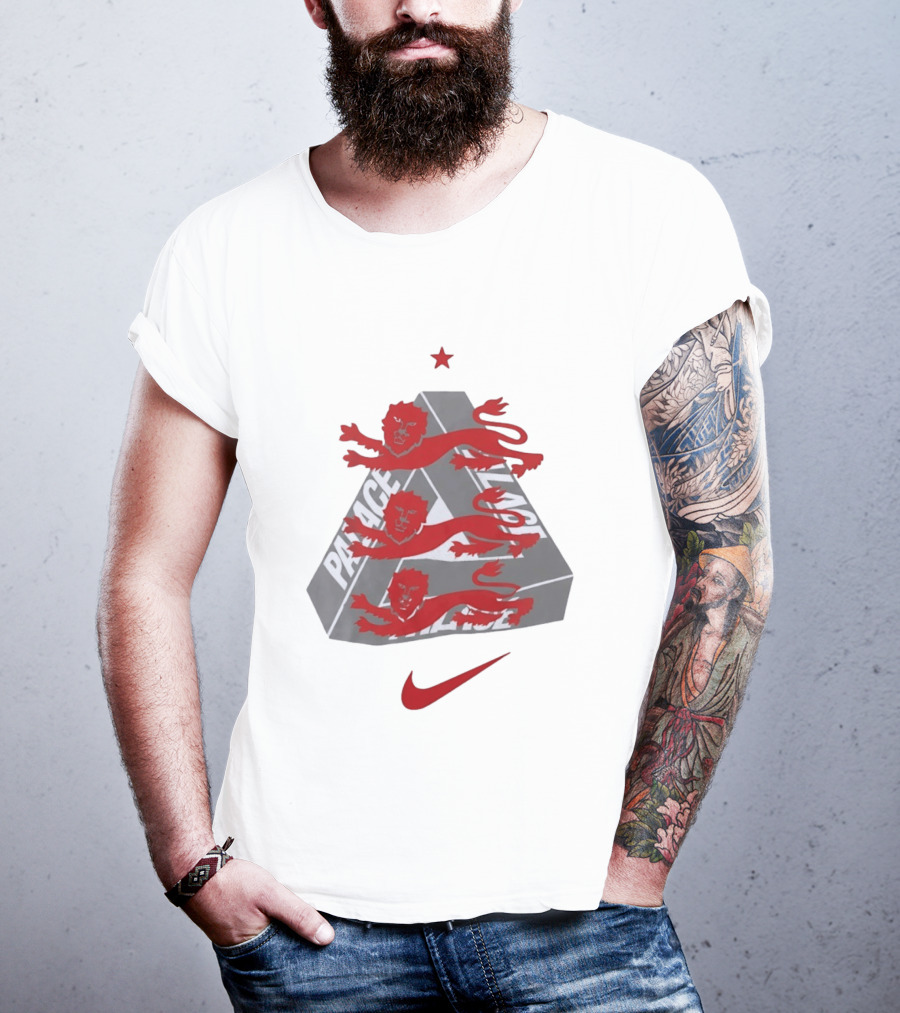 Palace Nike Collaboration With England National Football Team Lions T-Shirt