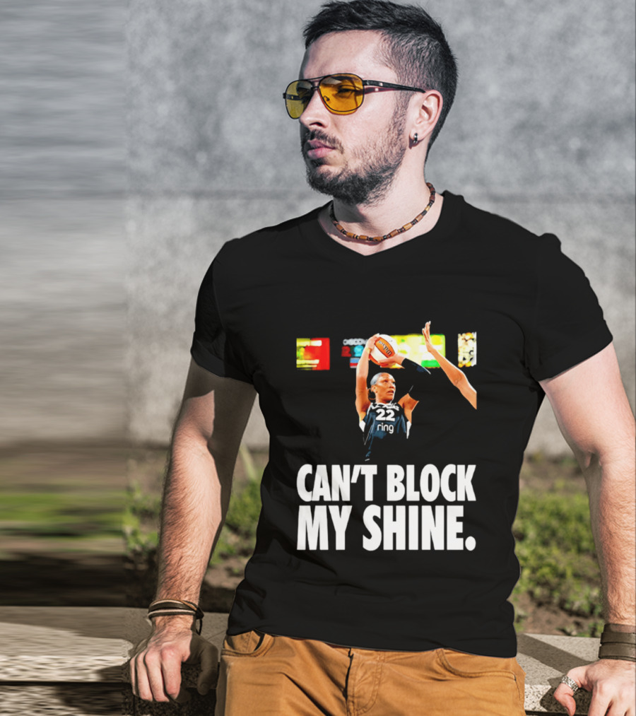 A'ja Wilson Can't Block My Shine Las Vegas Aces Basketball Triumph T-Shirt