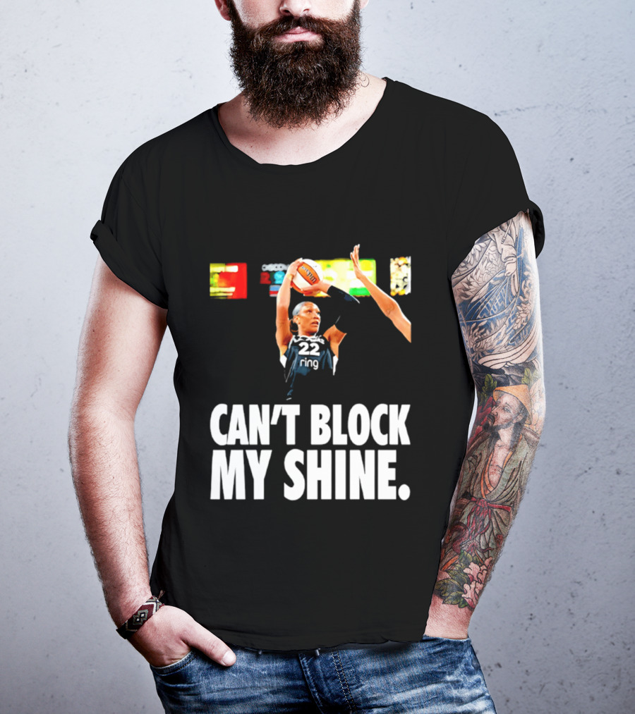 A'ja Wilson Can't Block My Shine Las Vegas Aces Basketball Triumph T-Shirt