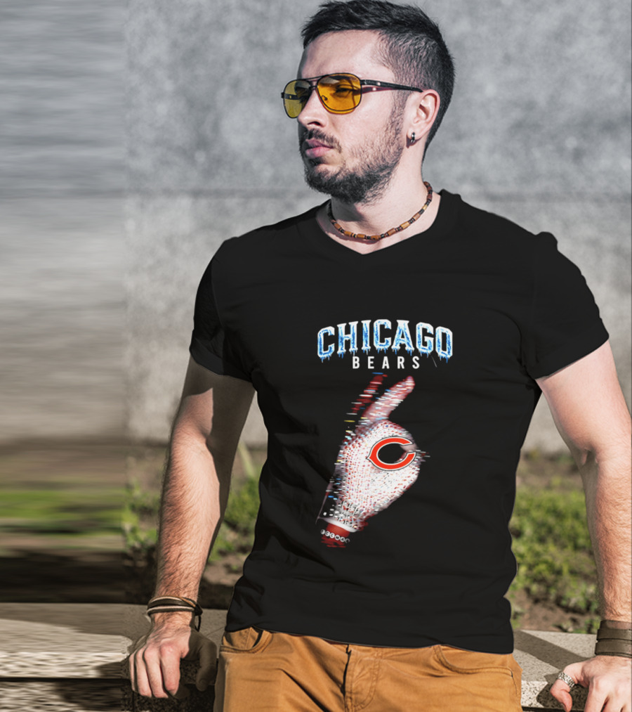 Chicago Bears Iceman 2026 Glitch Effect Football T-Shirt
