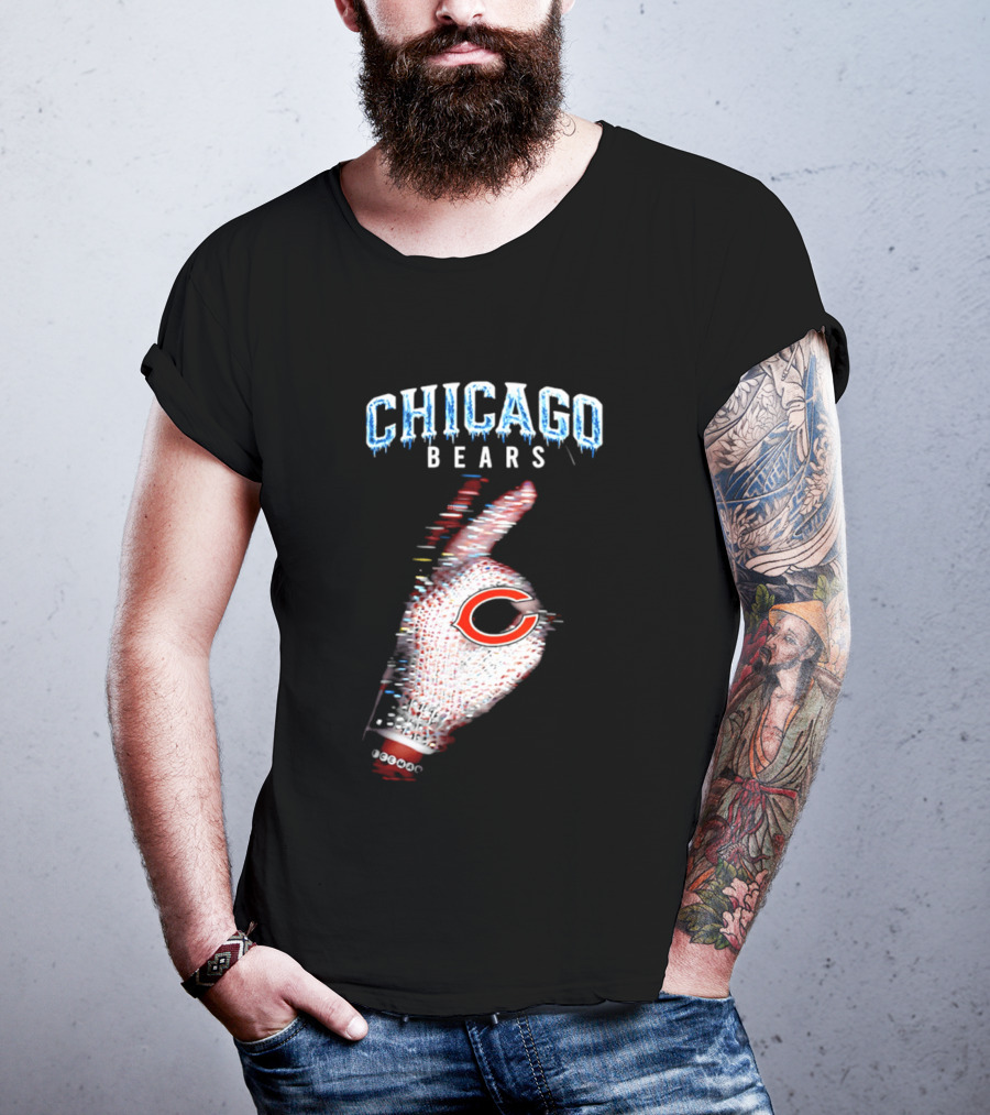 Chicago Bears Iceman 2026 Glitch Effect Football T-Shirt