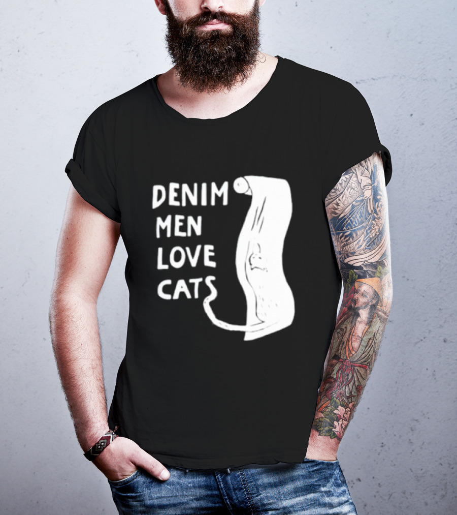 Denim Men Love Cats Fashion T-Shirt