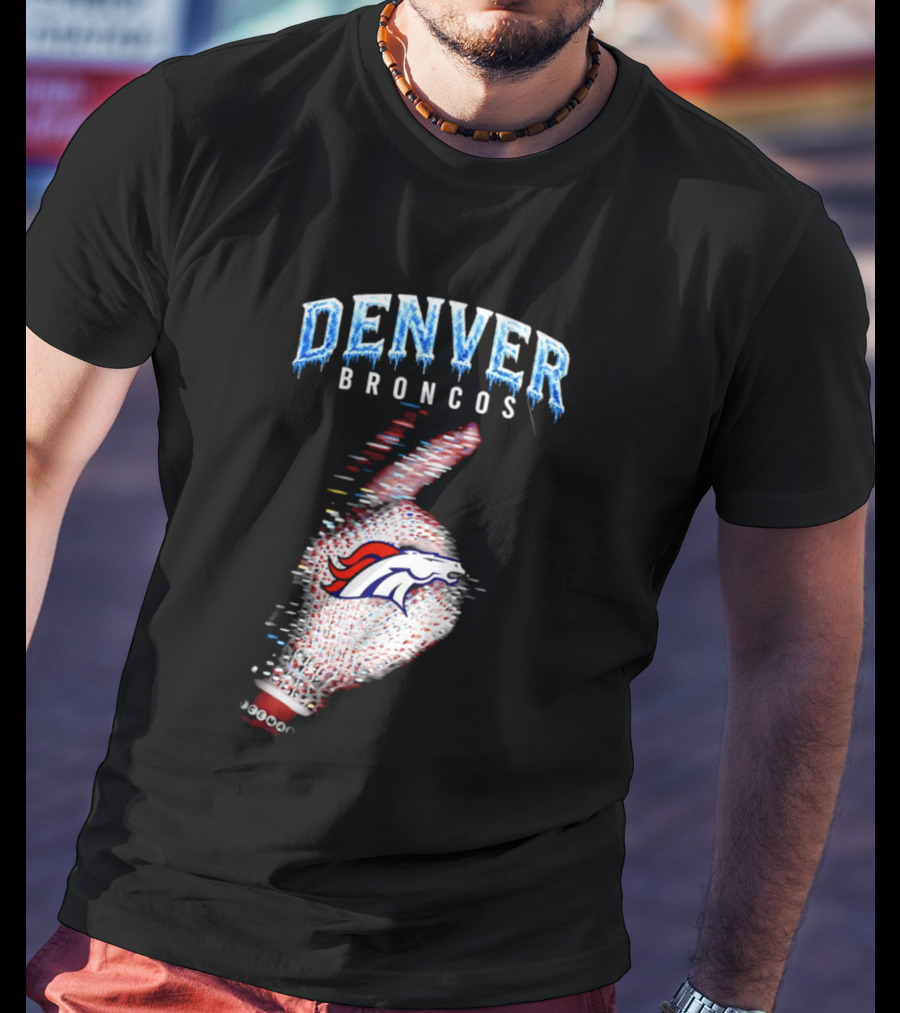 Denver Broncos Iceman 2026 Logo Glitched Hand Signal T-Shirt