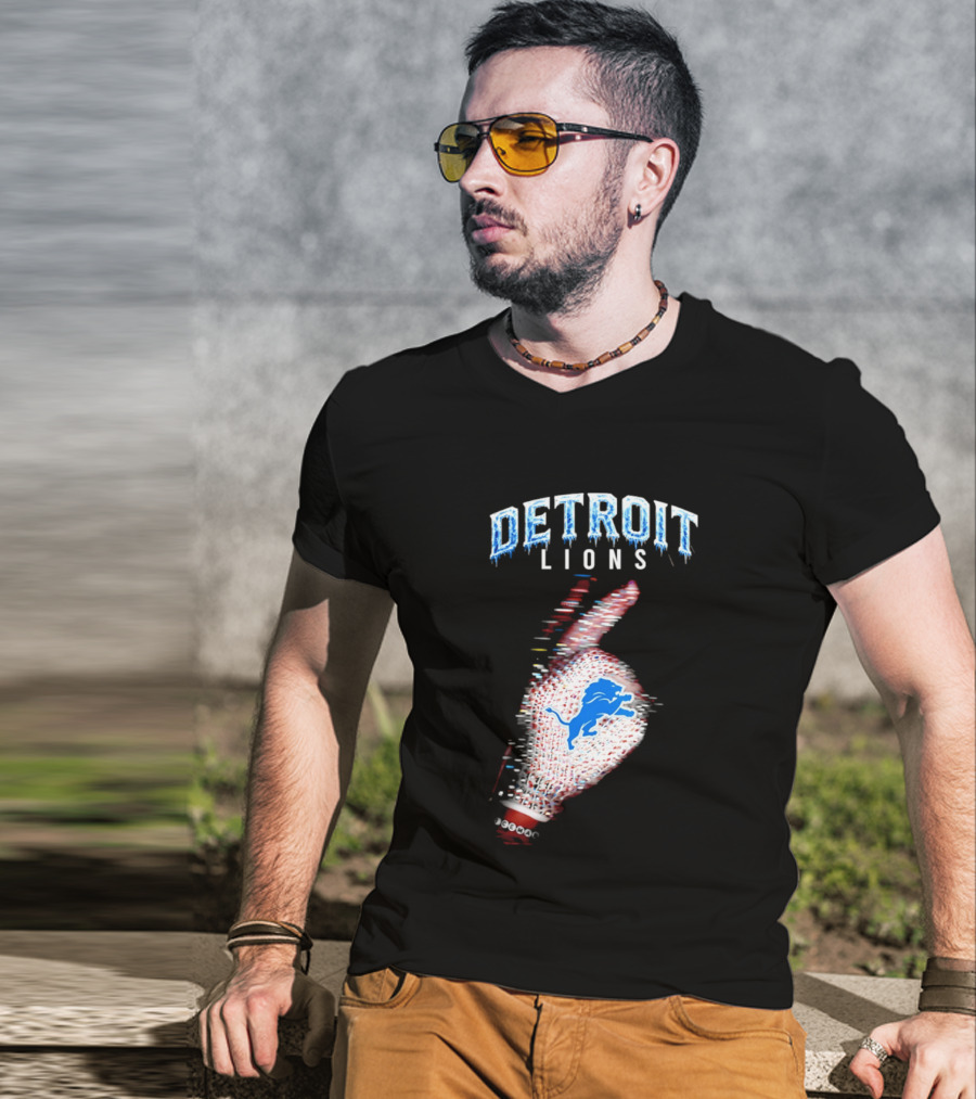 Detroit Lions Iceman 2026 Football Glove Fan T-Shirt