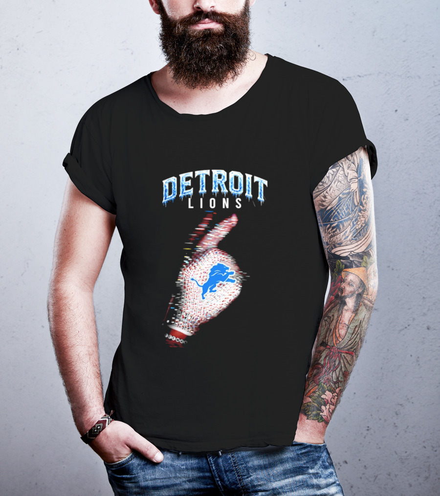 Detroit Lions Iceman 2026 Football Glove Fan T-Shirt