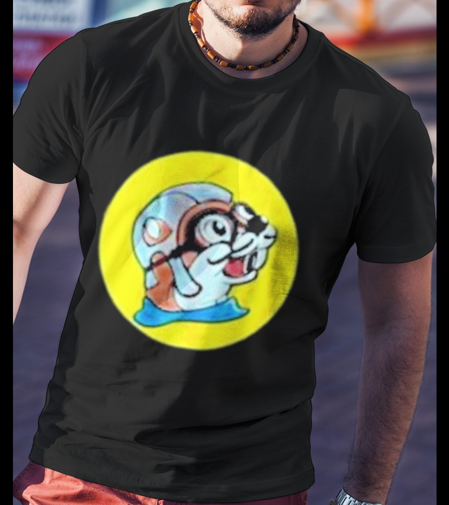 Gloopy Industries The Aquabeaver Cartoon Style Helmet And Water Circle T-Shirt