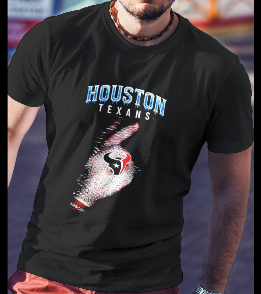 Houston Texans Iceman 2026 Glitch Hand T-Shirt