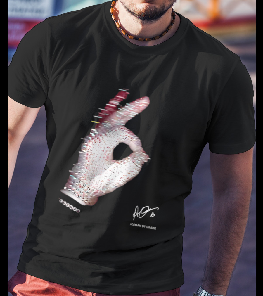 Iceman Hand Gesture By Drake Sign With Rhinestones T-Shirt
