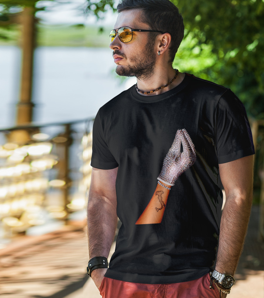 Mademan Italia Drake IceMan Glitter Glove Tattoo T-Shirt