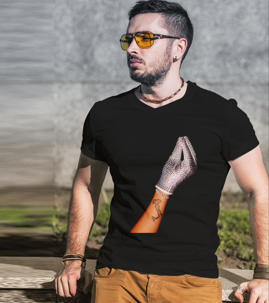 Mademan Italia Drake IceMan Glitter Glove Tattoo T-Shirt