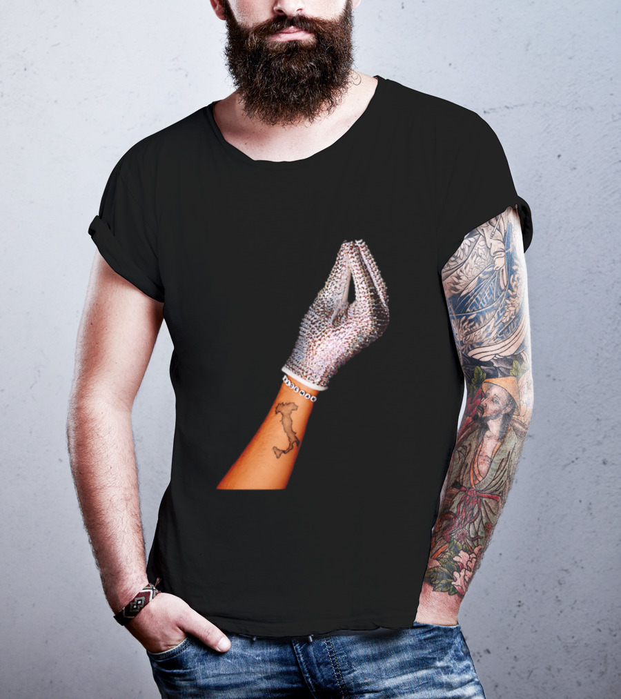 Mademan Italia Drake IceMan Glitter Glove Tattoo T-Shirt
