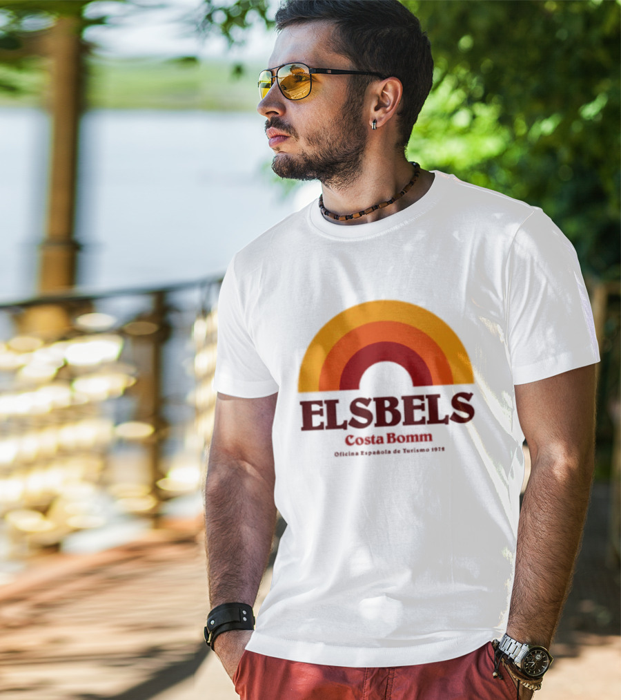 Elsbels Costa Bomm Oficina Española De Turismo 1978 Retro Rainbow T-Shirt