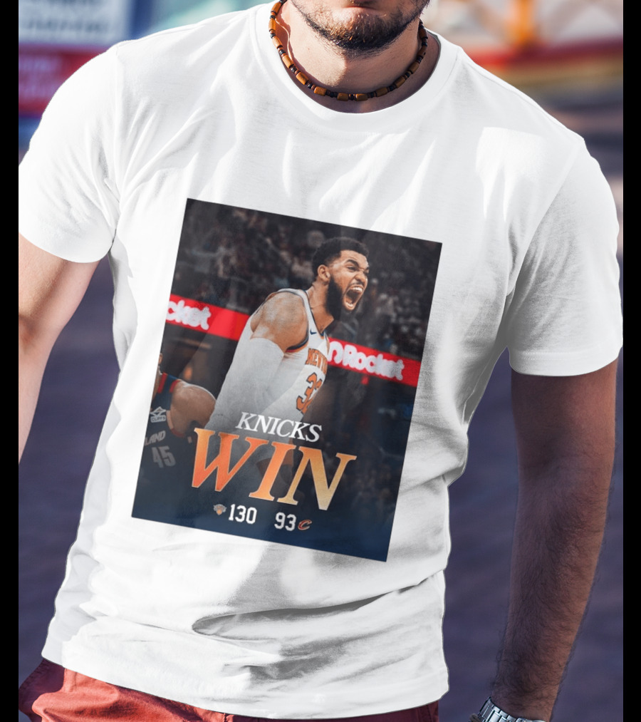 Knicks Win 130 93 Celebration Victory Over Cleveland Playoffs Sweep T-Shirt