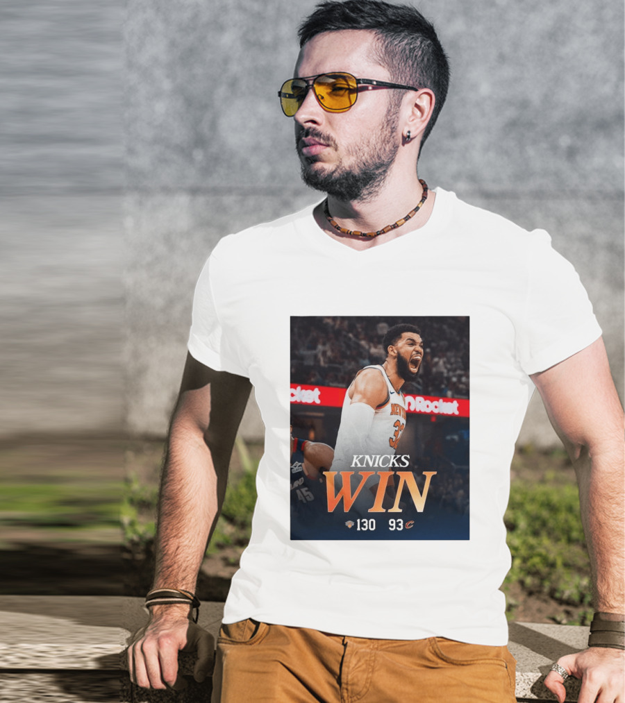 Knicks Win 130 93 Celebration Victory Over Cleveland Playoffs Sweep T-Shirt