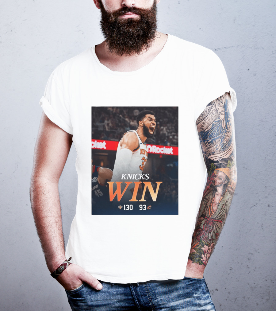 Knicks Win 130 93 Celebration Victory Over Cleveland Playoffs Sweep T-Shirt