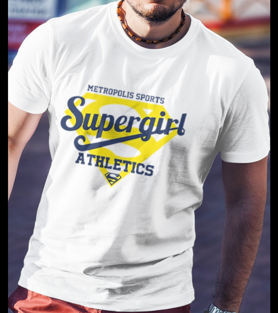 Supergirl Athletics Metropolis Sports Iconic Yellow Shield T-Shirt