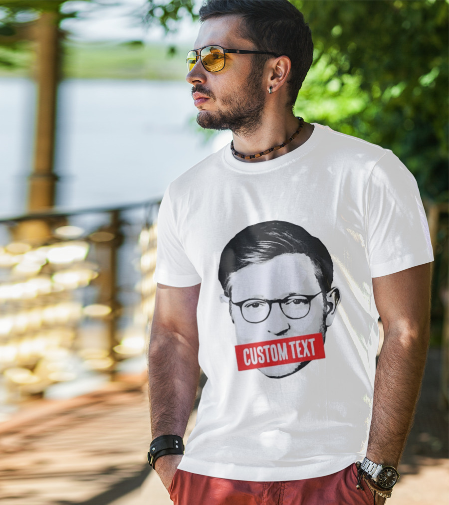 Mike Johnson Silenced Voice Custom Text Stencil T-Shirt