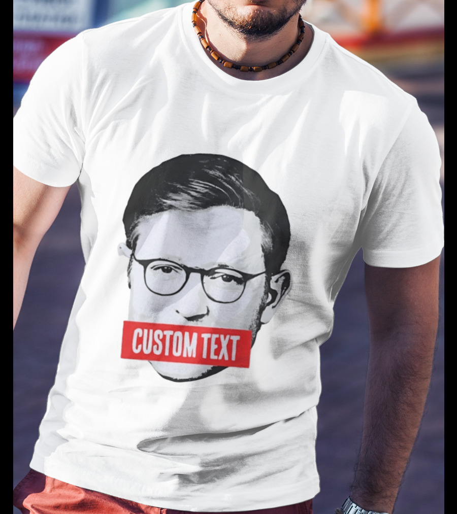 Mike Johnson Silenced Voice Custom Text Stencil T-Shirt