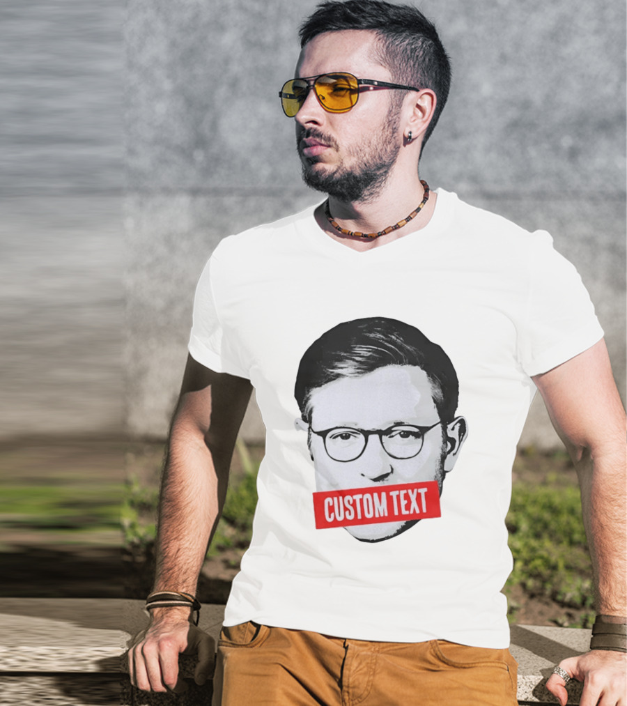Mike Johnson Silenced Voice Custom Text Stencil T-Shirt