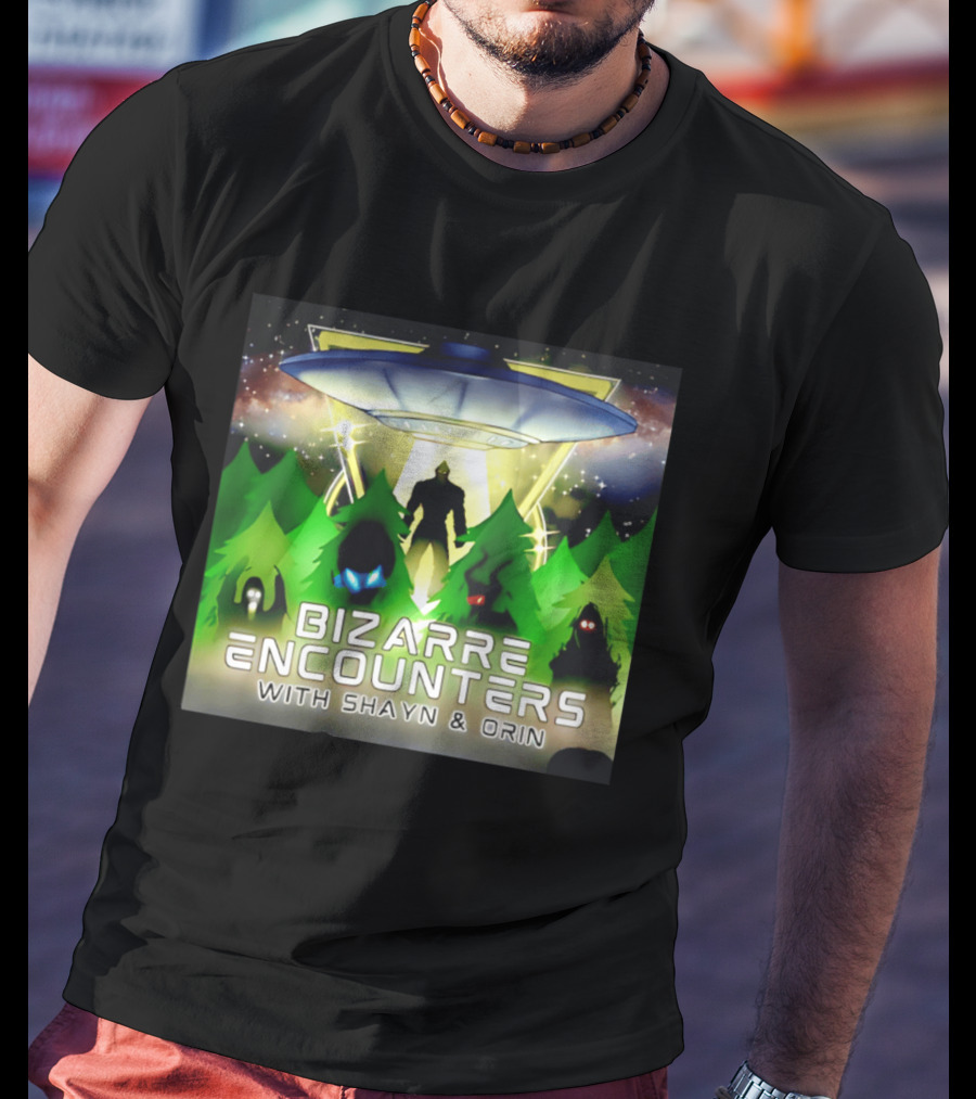 Bizarre Encounters UFO With Shayn And Orin Mysterious Forest Lights Alien Adventure T-Shirt