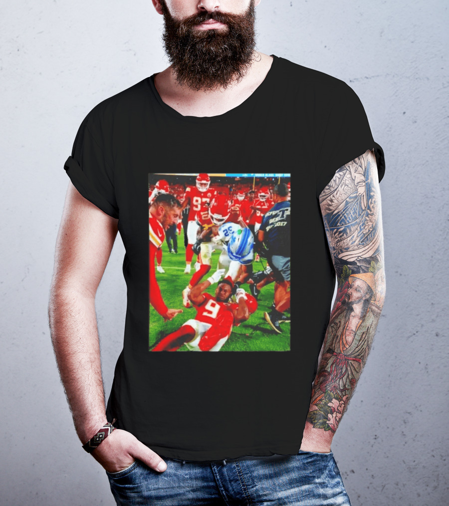 Brian Branch Collision JuJu Smith Schuster Lions Chiefs Football Action T-Shirt