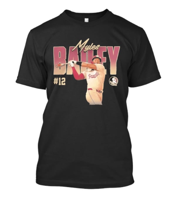 Myles Bailey FSU Seminoles NCAA Baseball #12 Player Collage T-Shirt