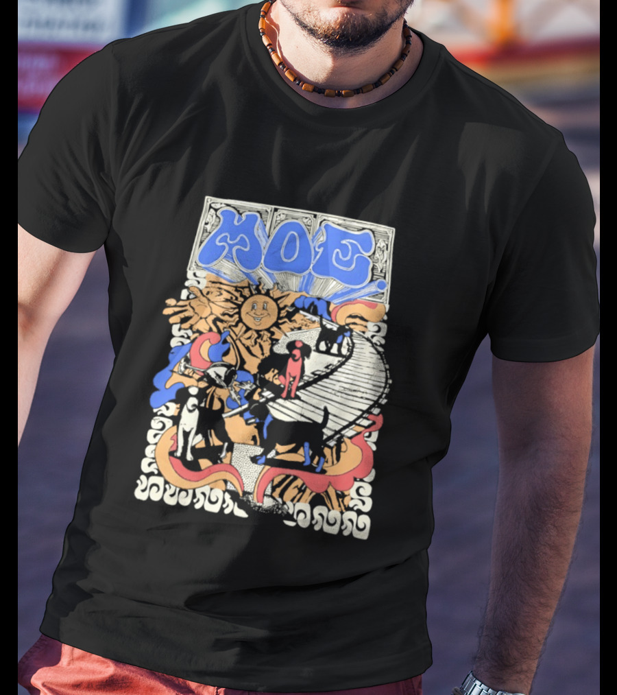MOE Colorful Sun And Figures Pathway T-Shirt