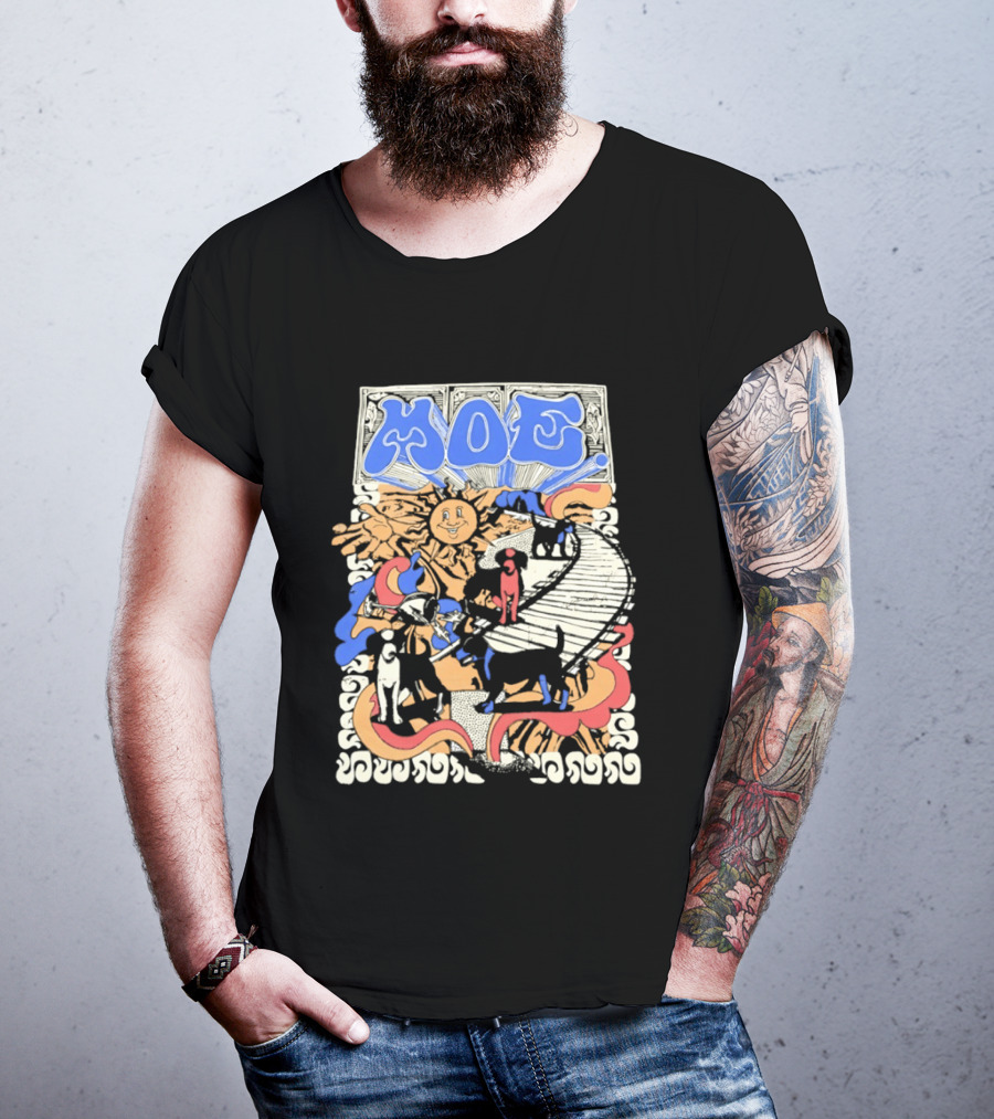 MOE Colorful Sun And Figures Pathway T-Shirt