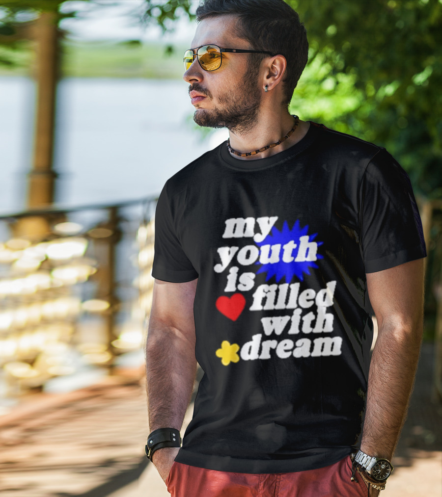 My Youth Is Filled With Dream Heart Star Burst T-Shirt