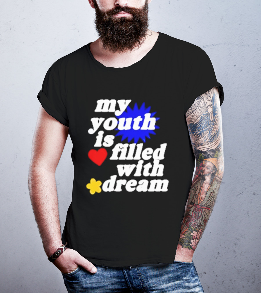 My Youth Is Filled With Dream Heart Star Burst T-Shirt