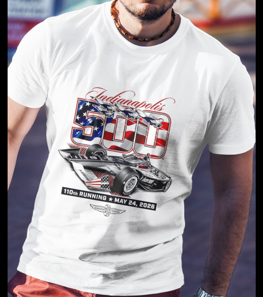 Indianapolis 500 IndyCar 110th Running May 24 2026 American Flag Racing T-Shirt