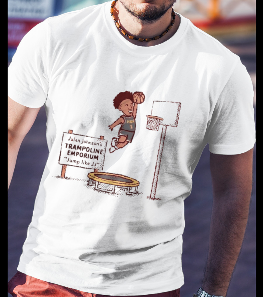 Jalen Johnson Trampoline Emporium Jump Like JJ Basketball Dunking HO1 T-Shirt