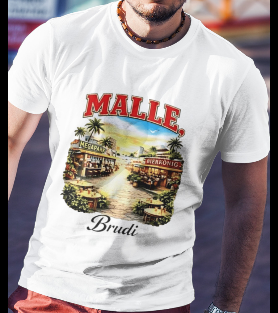 Malle Brudi Megapark Bierkönig Island Vibes Tropical Scene T-Shirt