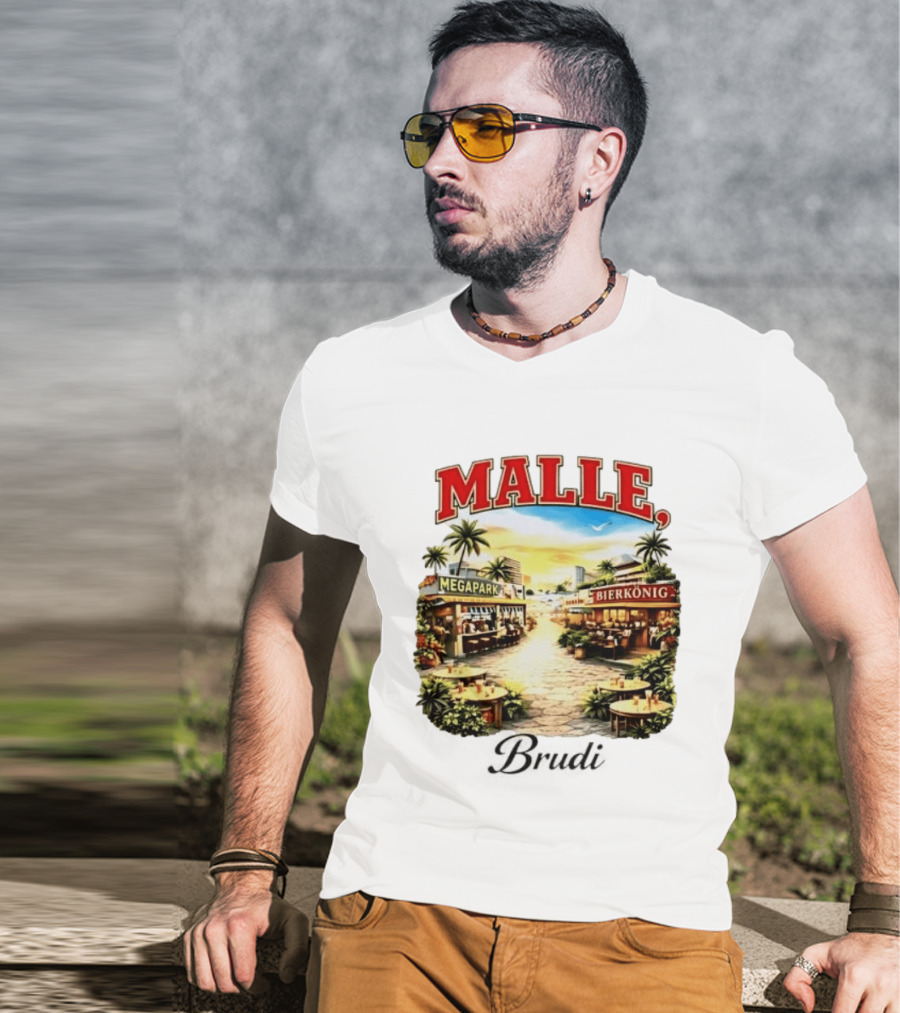 Malle Brudi Megapark Bierkönig Island Vibes Tropical Scene T-Shirt