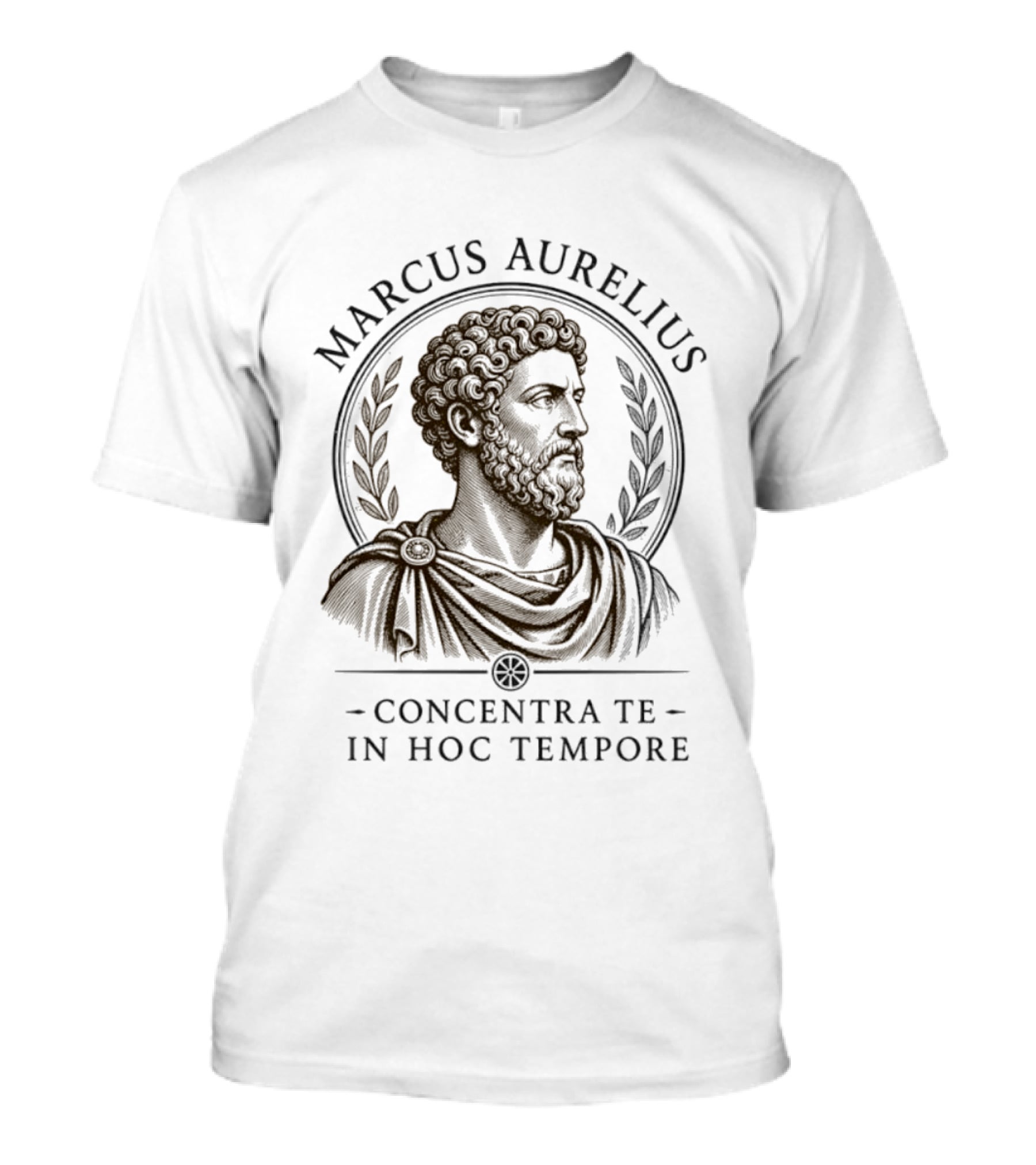 Marcus Aurelius Stoic Philosopher Roman Emperor Concentra Te In Hoc Tempore T-Shirt