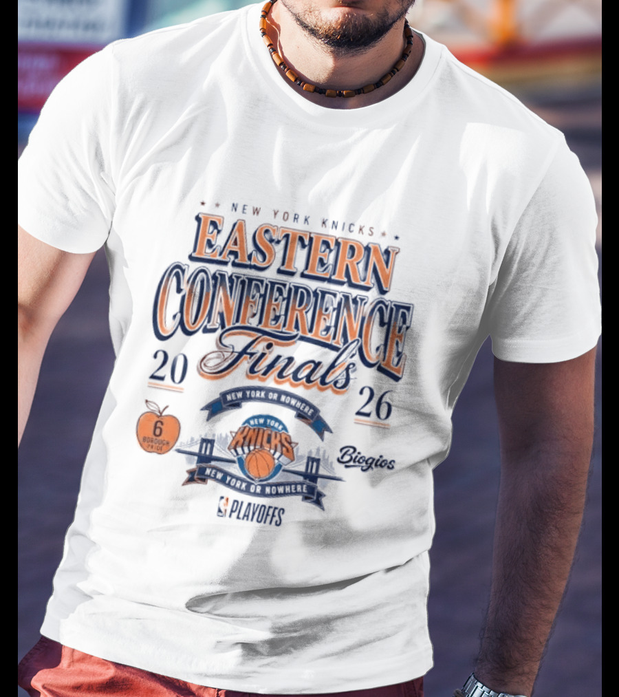 New York Knicks 2026 Eastern Conference Finals Champs Nowhere Borough 6 Playoffs Basketball Fan T-Shirt