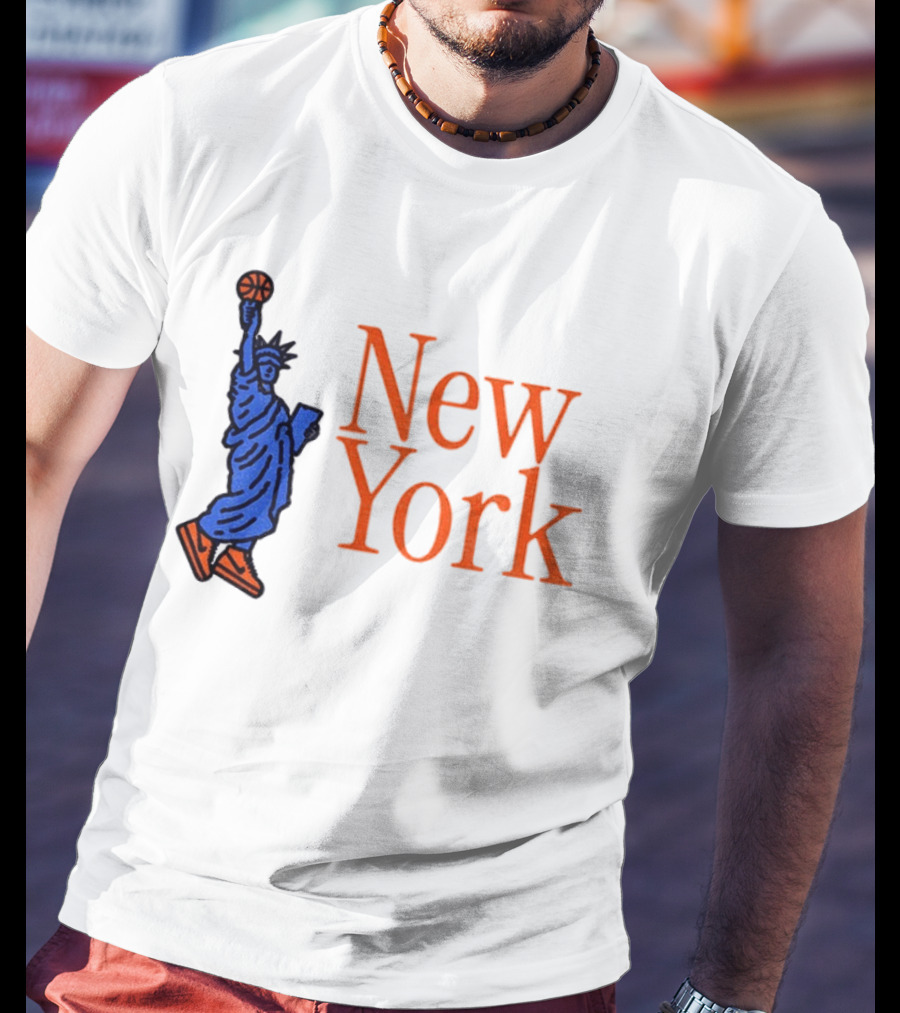 New York Knicks Basketball Statue Of Liberty NBA 2026 T-Shirt