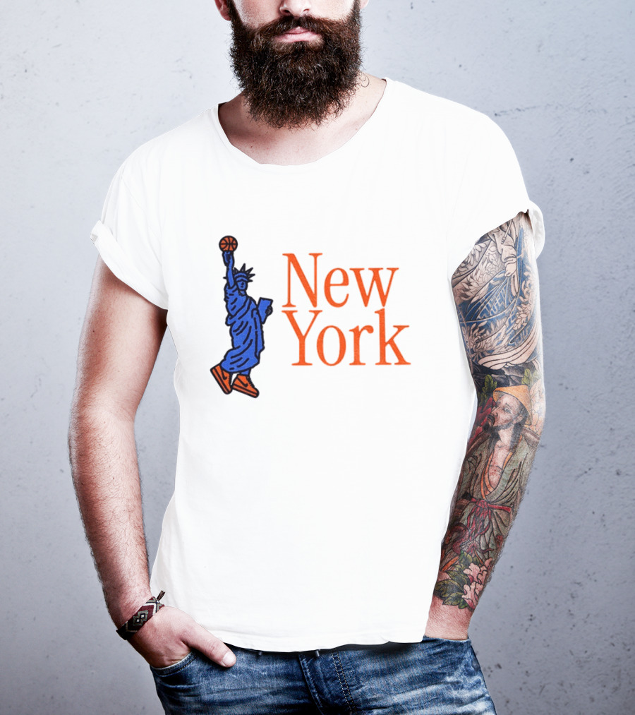 New York Knicks Basketball Statue Of Liberty NBA 2026 T-Shirt