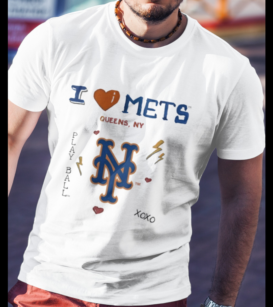 I Heart New York Mets Queens NY Tiny Turnip Toddler Play Ball XOXO T-Shirt