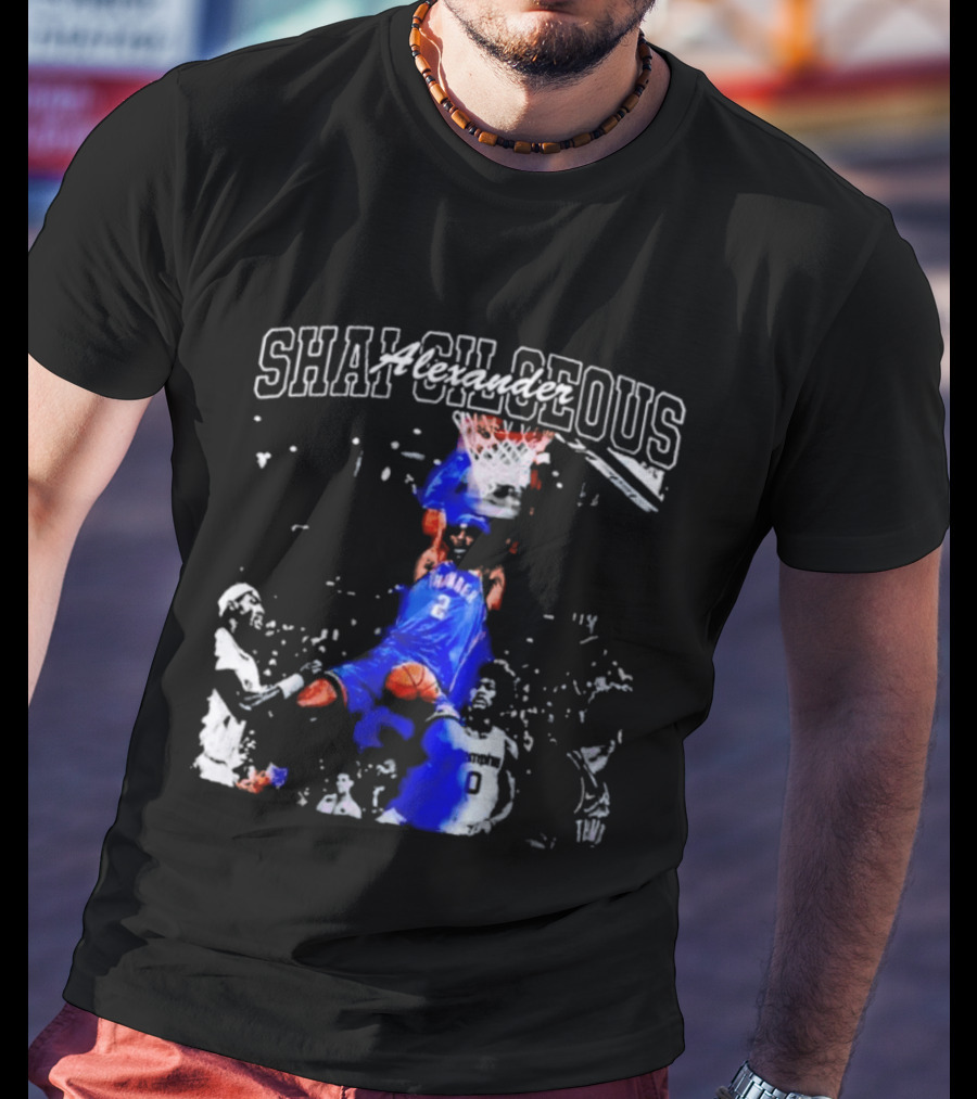 Shai Gilgeous Alexander Thunder Dunk Legacy Basketball Action T-Shirt