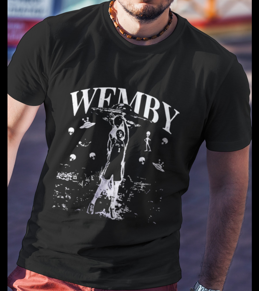 Wemby UFO Alien Basketball San Antonio Team T-Shirt