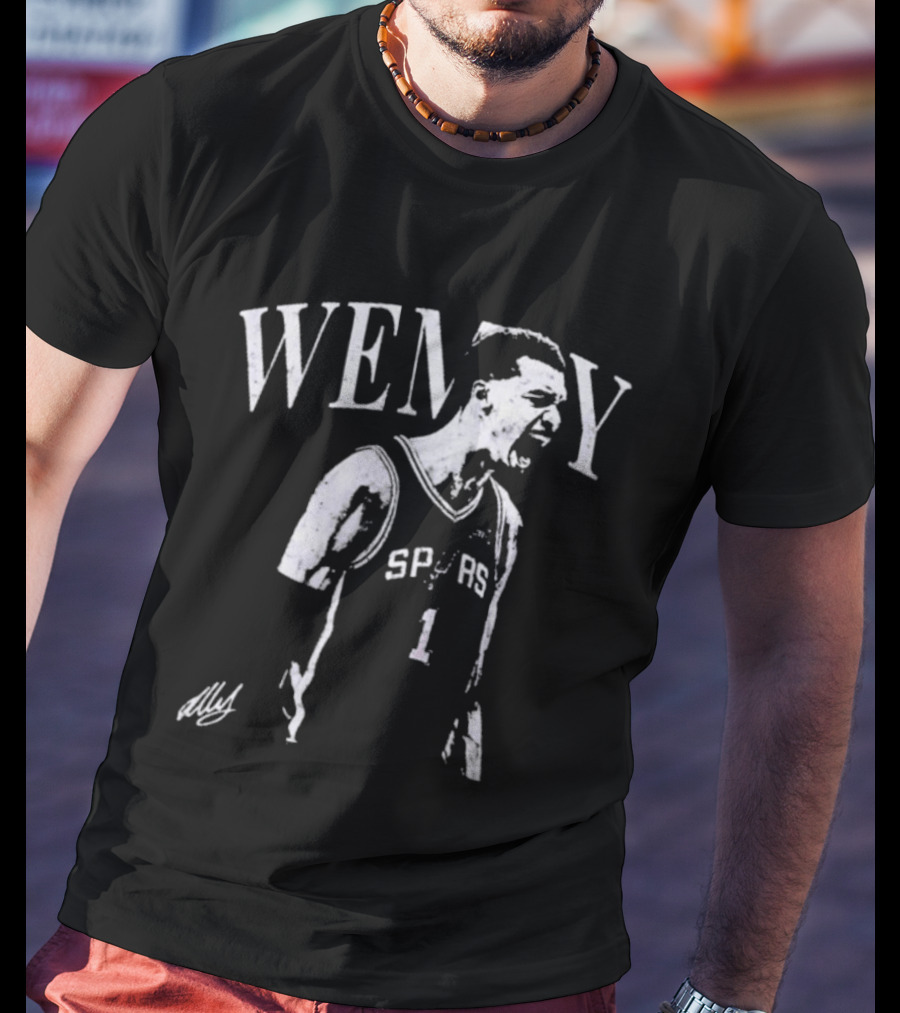 Wemby Spurs Rookie Yell Monochrome Spurs Basketball Player Wemby Energy T-Shirt