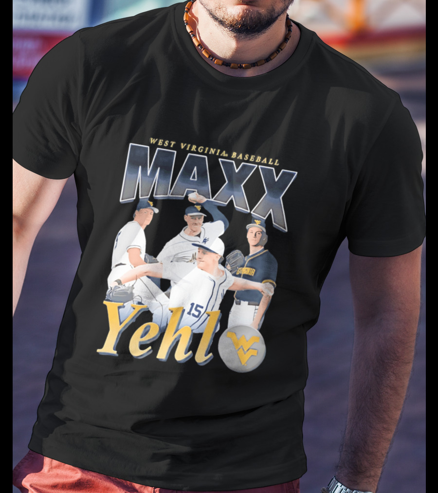 West Virginia Baseball Maxx Yehl WV Iconic Sports T-Shirt