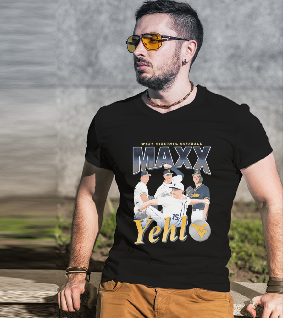 West Virginia Baseball Maxx Yehl WV Iconic Sports T-Shirt