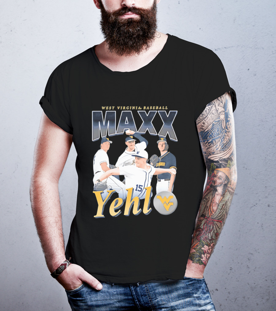 West Virginia Baseball Maxx Yehl WV Iconic Sports T-Shirt