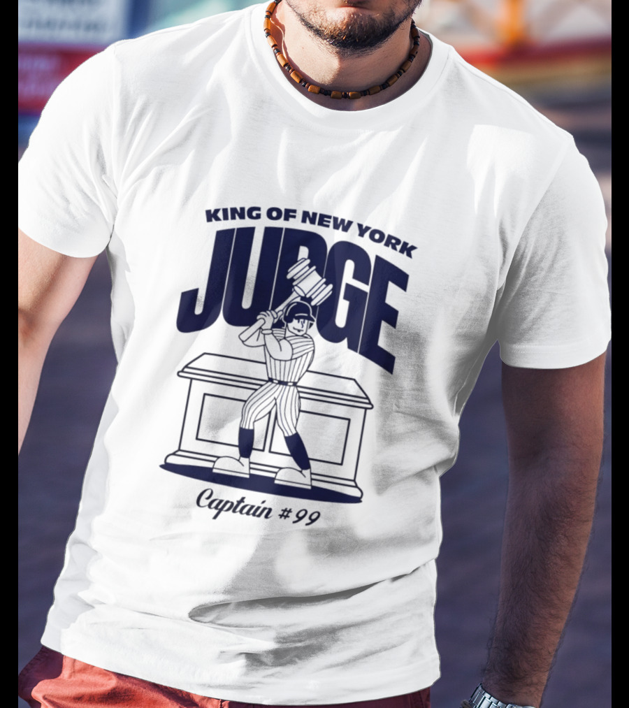King Of New York Judge Captain #99 Toddler Yankees Superstar Cartoon T-Shirt