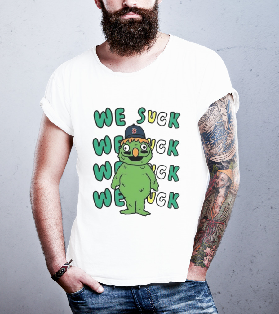 Boston Red Sox We Suck Mascot Fan Humor T-Shirt